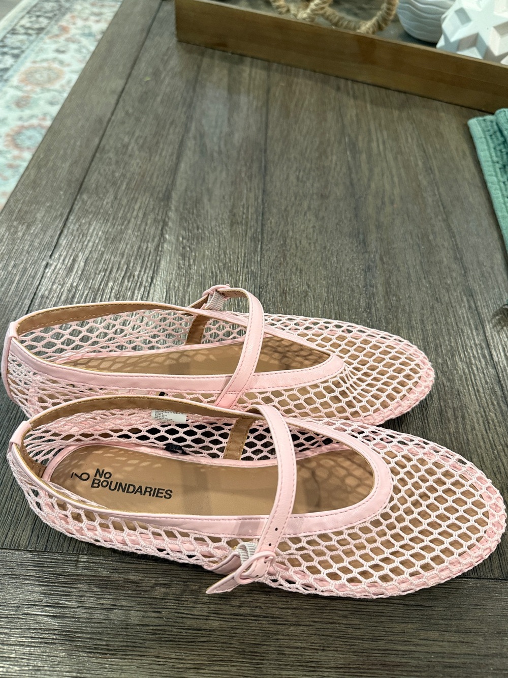 No Boundaries Pastel Pink Mesh Mary Jane Flats